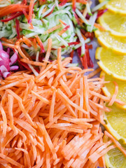 Background with the image of cutted vegetables