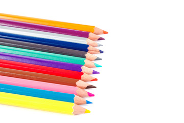 Colored pencils isolated on a white background.