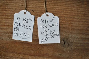 It isn't how much we give...