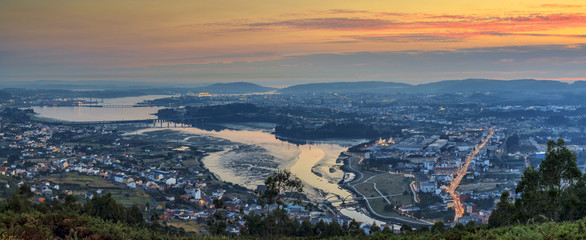 Ferrol Estuary Panorama Galicia Spain