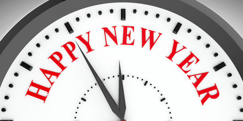 Clock dial Happy New Year