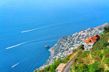 Path of Gods with Tyrrhenian sea