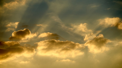 Golden hour clouds