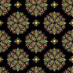 Abstract mayan ornamental seamless pattern - mexican style seamless texture. Vector illustration for your web design.