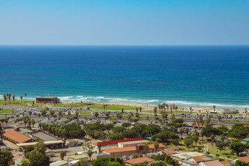 Fototapeta na wymiar Aerial view of Tel Aviv promenade