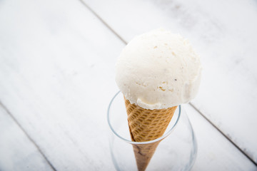 vanilla ice cream on corn