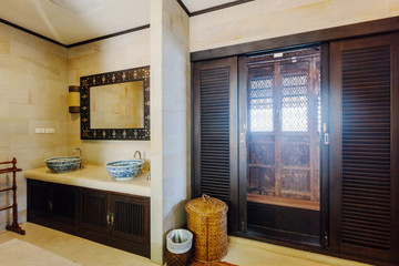 Bathroom interior in luxury villa