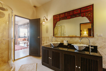 Bathroom interior in luxury villa