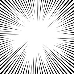 Background of radial lines for comic manga  books. Explosion background vector illustration