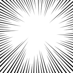 Fototapeta premium Background of radial lines for comic manga books. Explosion background vector illustration