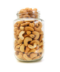 Cashew nuts on white background 