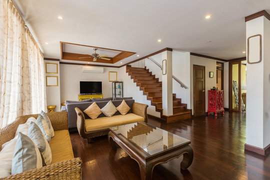 Luxury villa living room interior