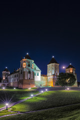 Travel Places and Torist Destinations. Picture of Renowned Mir Castle as Former Bastion and Fortress of The Great Lithuanian Kingdom, Present Belarus.