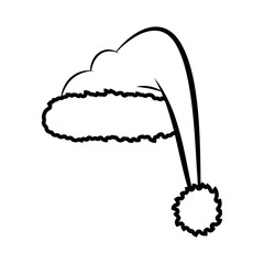 santa hat outline for christmas design isolated on white background