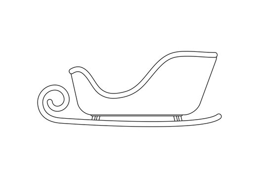 recommend clip art: santa sleigh outline for christmas design isolated on white background
