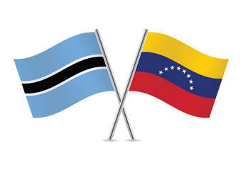 Botswana and Venezuela flags. Vector illustration.