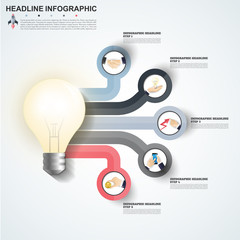 Abstract infographics number options template. Vector illustration. Can be used for workflow layout, diagram, business step options, banner, web design.