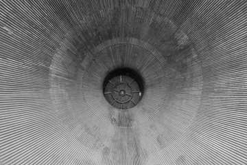 Space rocket thruster engine cone, circular geometric abstract shape, radiating patterns and textures