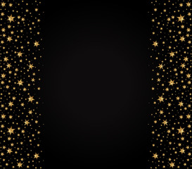 Holiday background with golden stars. Christmas decoration. Vector illustration
