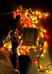 Playing with Christmas decoration