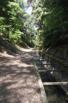 Biwako Sosui canal waterway as It passes along Nanzen-ji Temple. 