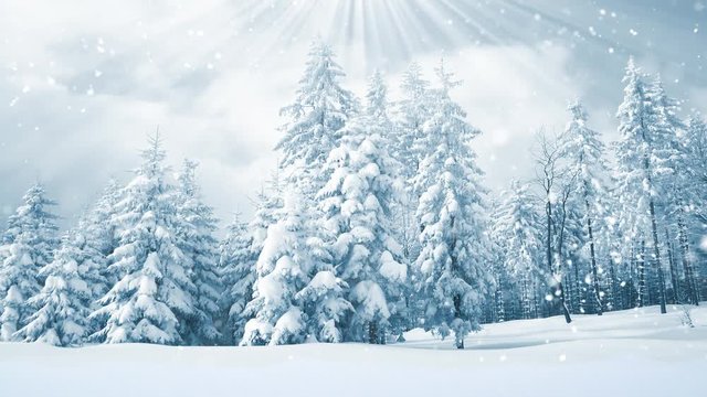 snow falling festive background