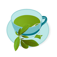 A cup ofGreen tea vector illustration