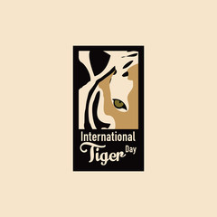 International Tiger Day Vector Template Design