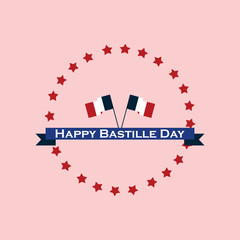 Naklejka premium Happy Bastille Day Vector Template Design