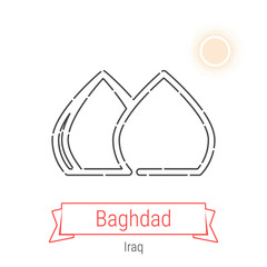 Baghdad, Iraq Vector Line Icon