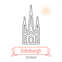 Edinburgh, Scotland Vector Line Icon