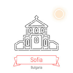 Sofia, Bulgaria Vector Line Icon