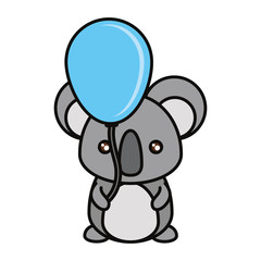 koala with balloon  vector illustration