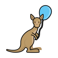 kangaroo with balloon vector illustration