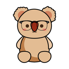 baby koala  with glasses  vector illustration
