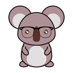 koala with glasses  vector illustration