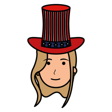 woman with USA hat