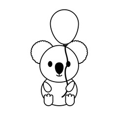 koala  with balloon  vector illustration