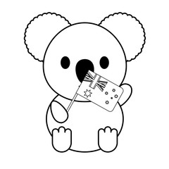 koala with flag of australia  vector illustration