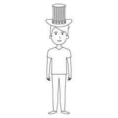 man with USA hat