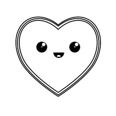 kawaii heart vector illustration