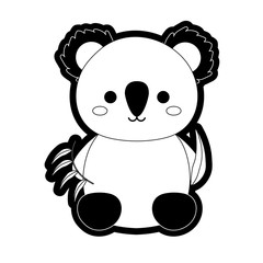 koala with eucalyptus leaves vector illustration