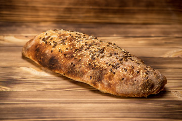 homemade bread on a wooden background