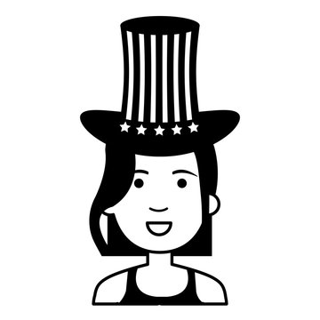 woman with USA hat