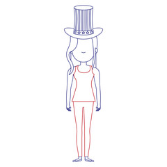 woman with USA hat