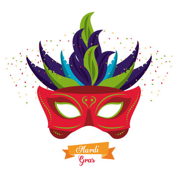 Mardi Gras Mask Icon Vector Illustration Graphic Design