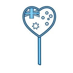 heart design with flag australia  vector illustration