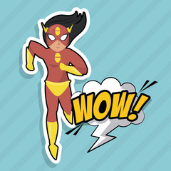 Fast woman superhero icon vector illustration graphic design