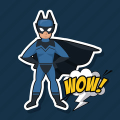Bat superhero cartoon icon vector illustration graphic design