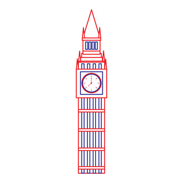 big ben london united kingdom icon image vector illustrationd design  blue red line